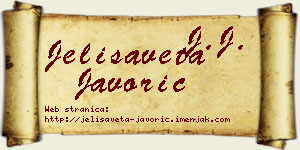 Jelisaveta Javorić vizit kartica